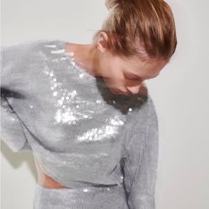 Zara Sequined T-shirt Small - NWT